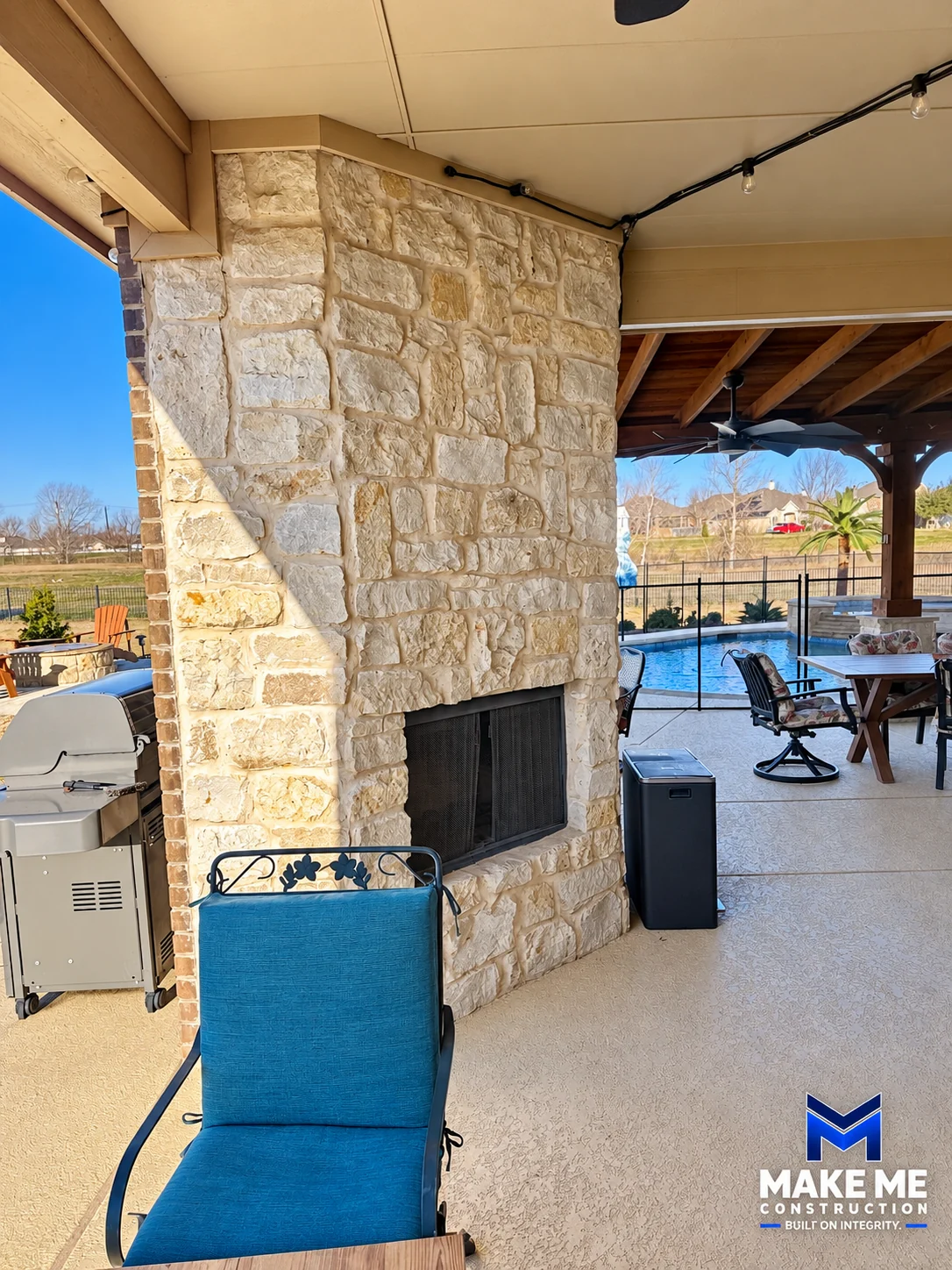 Stone Outdoor Fireplace